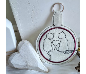 Stickdatei - Katzenpaar Line Art 2